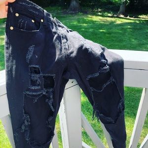 Princess Polly reverse black boyfriend jeans